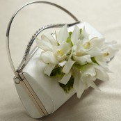 Elegant White Handbag Corsage