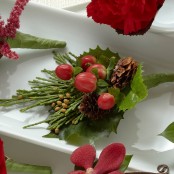 Red Berry Boutonniere