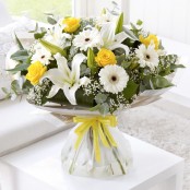 Lemon and White Hand-tied