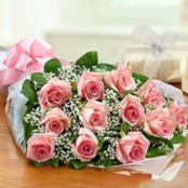 Pink Rose and Gyp Presentation Bouquet
